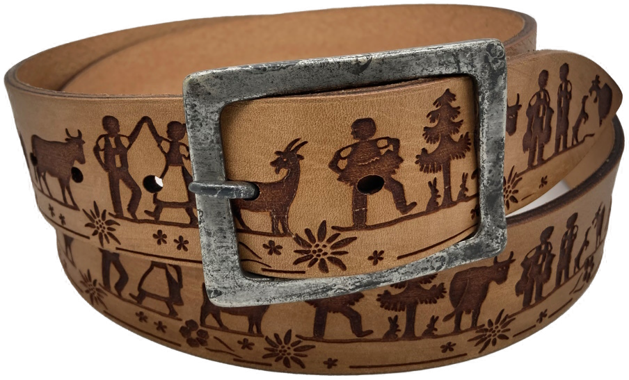 Ledergurt Jodler 40mm Natur (11028/60AS-40.0)