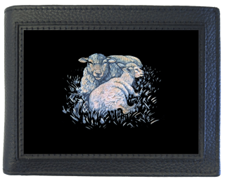 Geldbörse Schaf mit Lamm geschnitzt (19736.500.13)