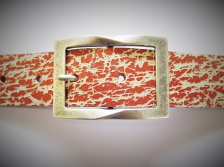 Gürtel 40mm Rotbraun Weiss (GHLH 002-40)