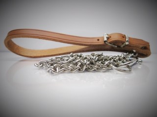 Kettenleine mit Lederhandgriff  (22951)