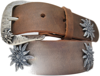 Ledergurt   Edelweiss 40mm  (11097/83-40.)